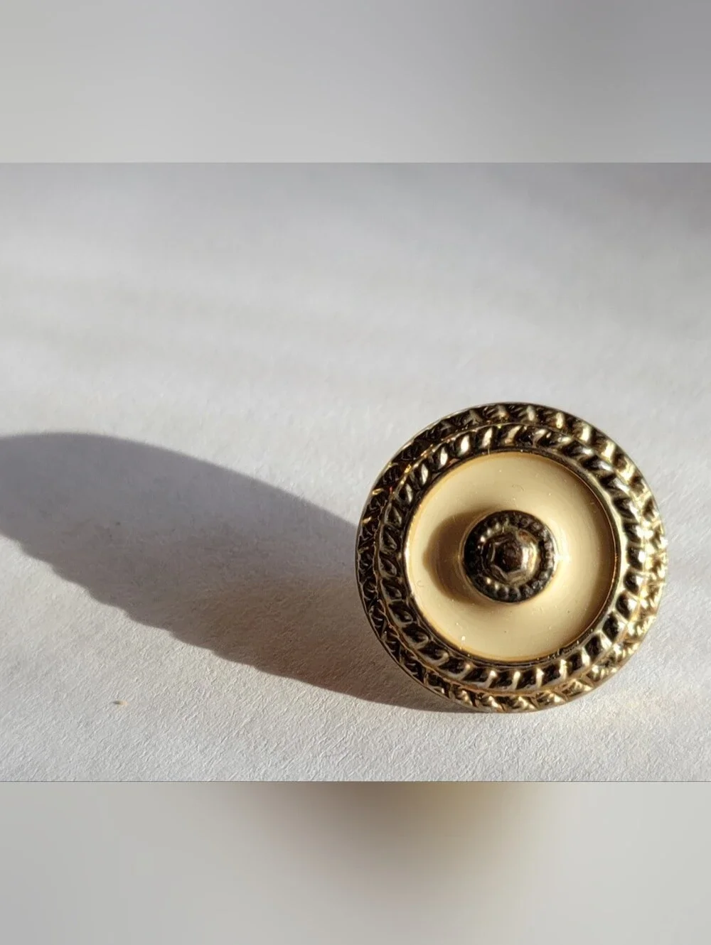 Gold-Tone Cream Center Decorative Buttons - Lot